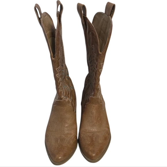 Coconuts by Matisse Womens Brown and Turquoise Cowboy Boots Size 6 - Picture 3 of 5